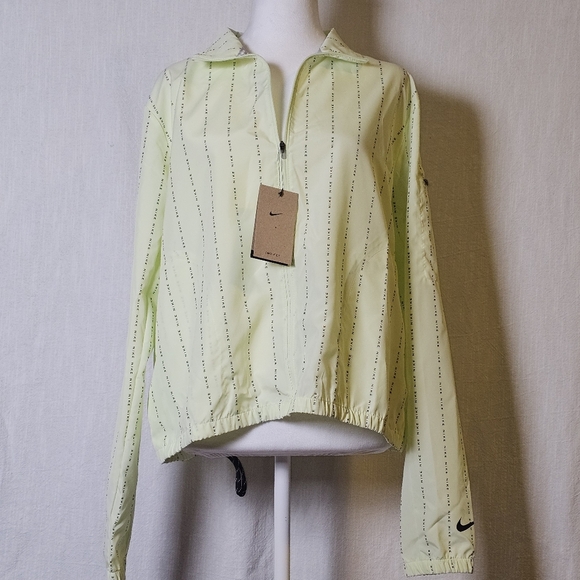 NWT Nike Dri-FIT Icon Clash Pinstripe Barely Volt Windrunner Zip Jacket LG $90 - Picture 1 of 14